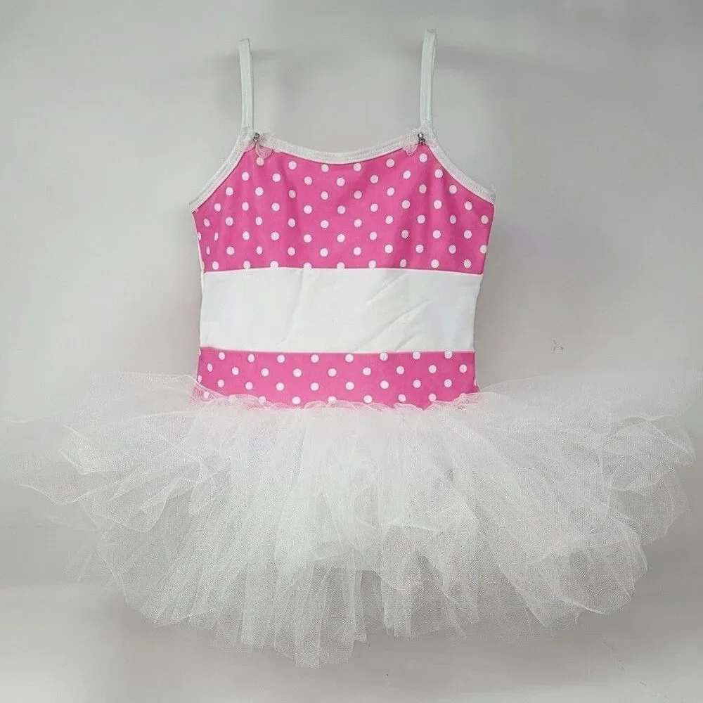 Duck Crossing Girls Ballet Skirted Tank Tutu Leotard Dress 1pc Bling Bows Tulle